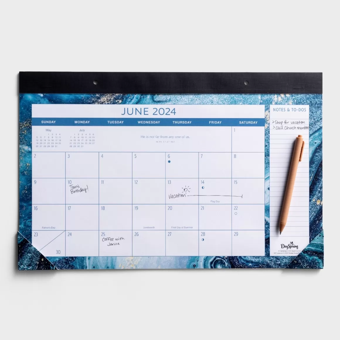 DaySpring Calendars & Planners>2024 Blue Marble Deskpad Calendar - Desk Blotter