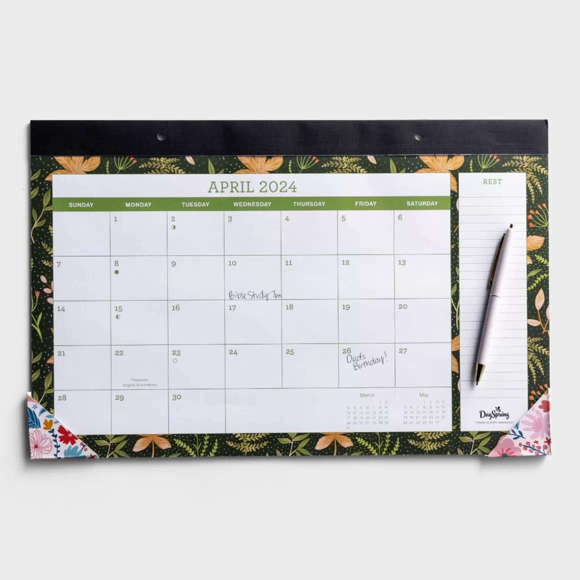 DaySpring Calendars & Planners>2024 Floral Desk Pad Calendar