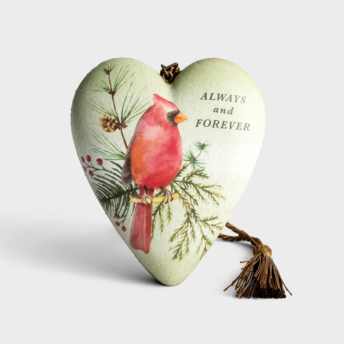 DaySpring Office & Desktop | Difficult Times>Always and Forever Cardinal - Art Heart Sculpture