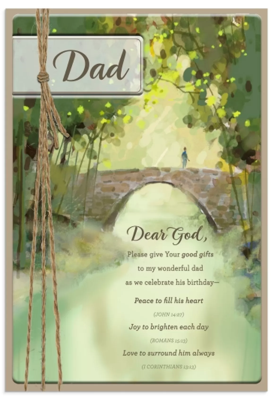 DaySpring Birthday>Birthday - Dad - Peace, Joy, Love - 1 Premium Card