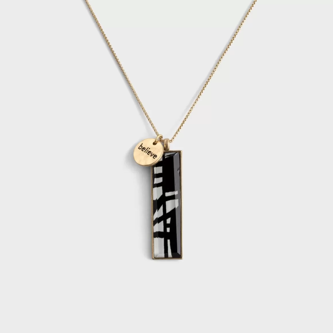 DaySpring Jewelry>Black & White - Believe - ArtLifting Necklace