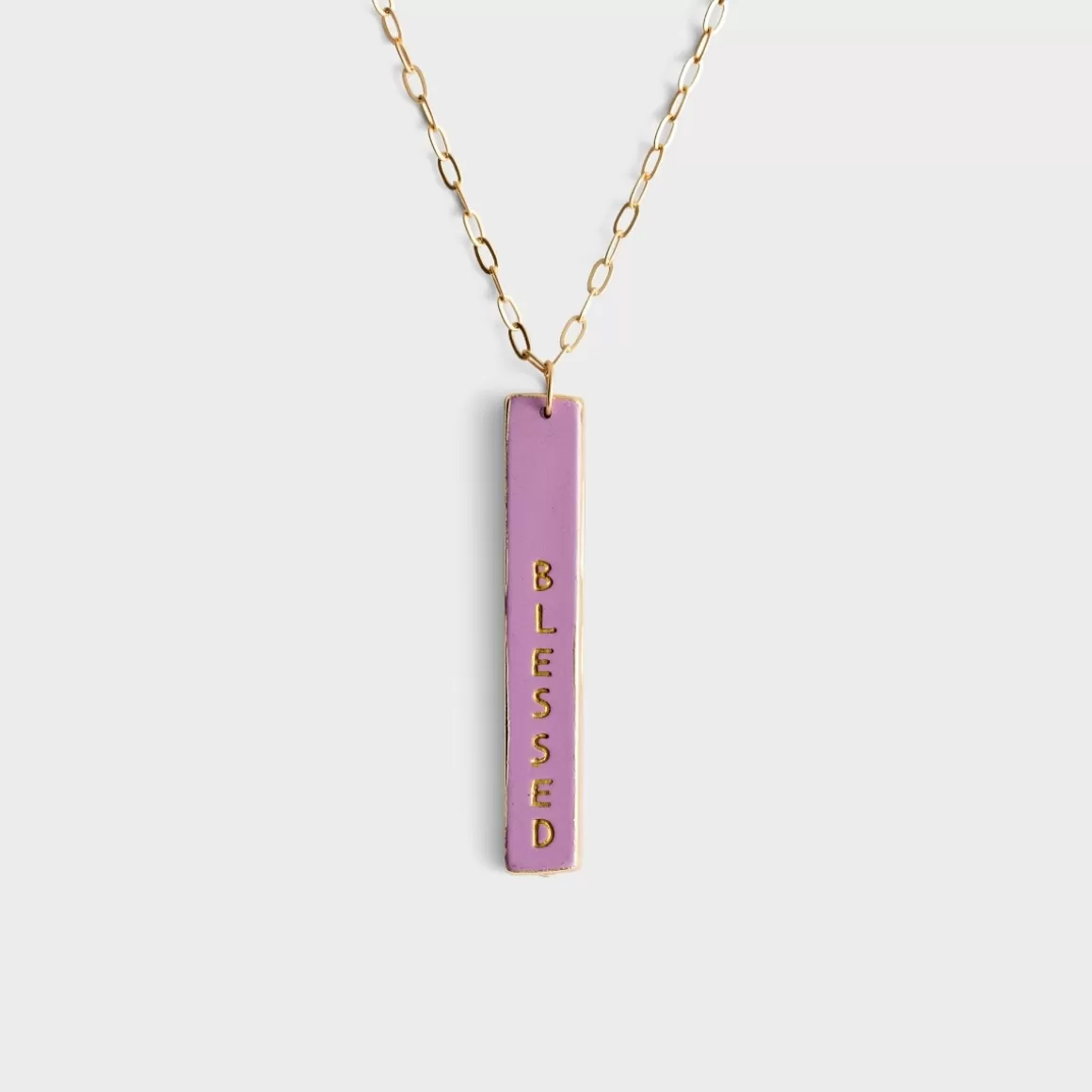 DaySpring Jewelry>Blessed - 30" Bar Necklace - Lavender