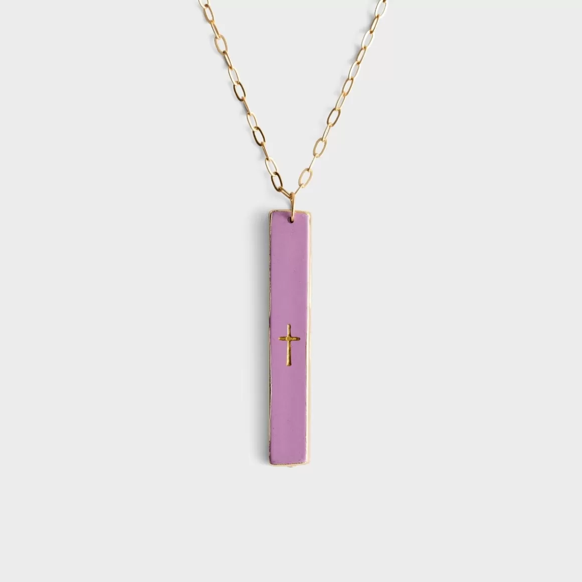 DaySpring Jewelry>Blessed - 30" Bar Necklace - Lavender