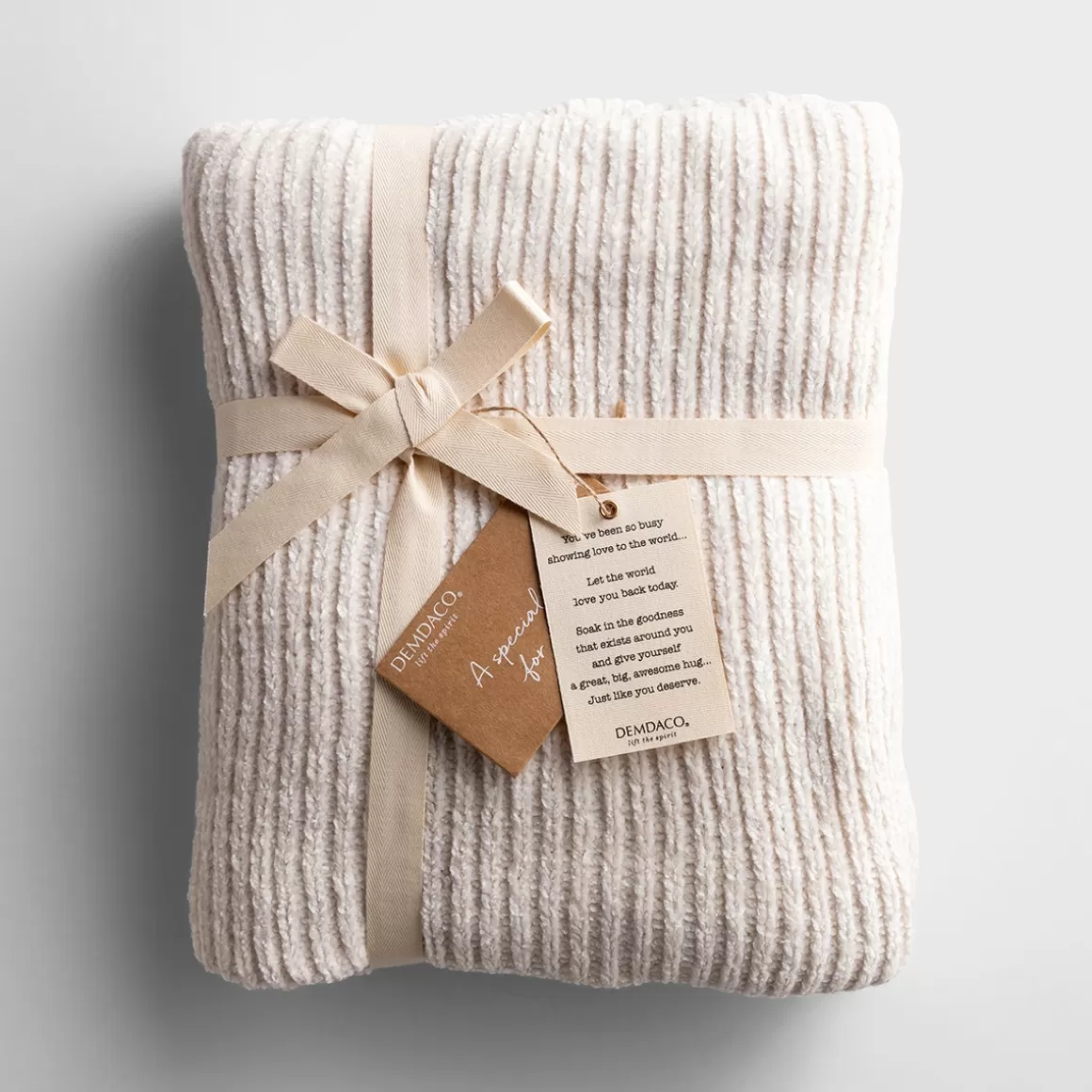 DaySpring Blankets | Difficult Times>Chenille Throw Blanket - Cream