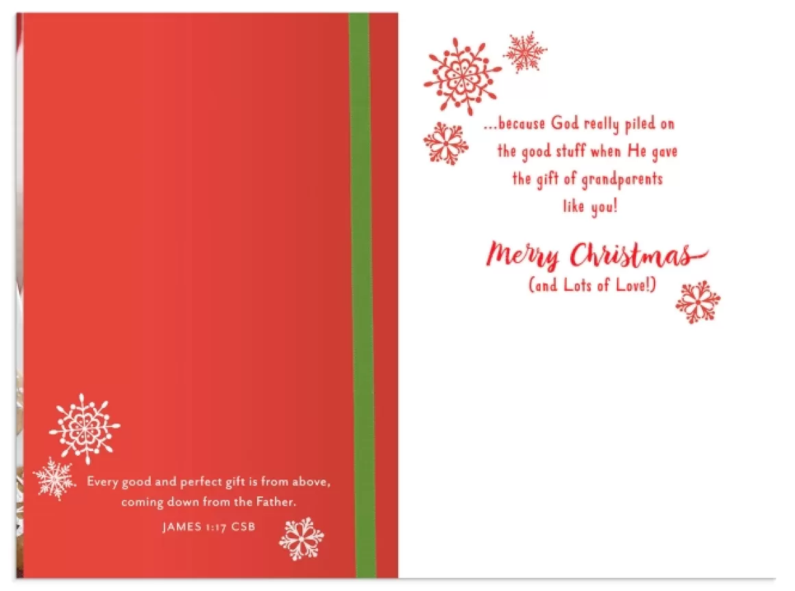 DaySpring Greeting Cards>Christmas - Grandparents - Spoiled & Blessed - 1 Premium Card