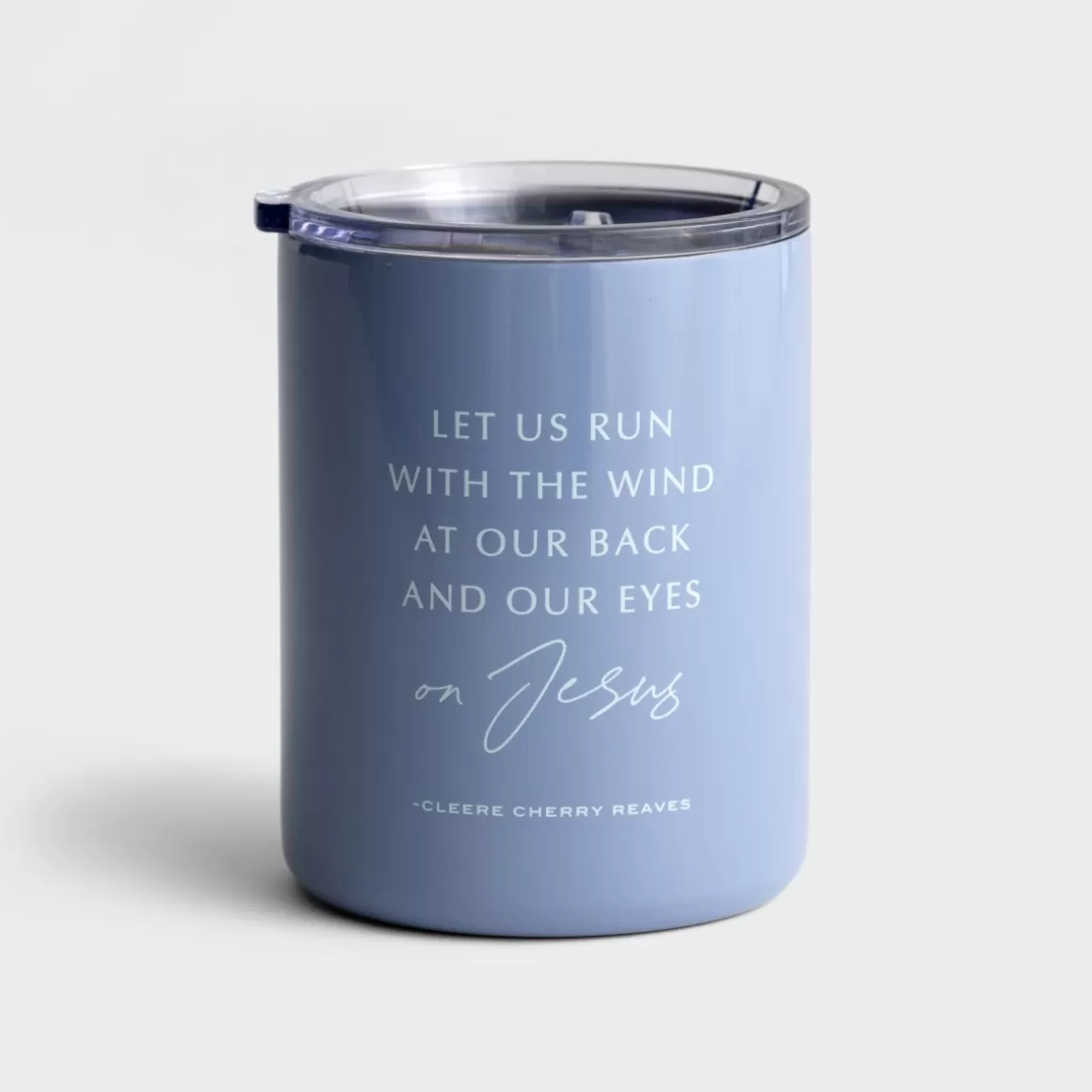 DaySpring Mugs & Drinkware | Encouragement>Cleere Cherry Reaves - Let Us Run - Stainless Steel Tumbler