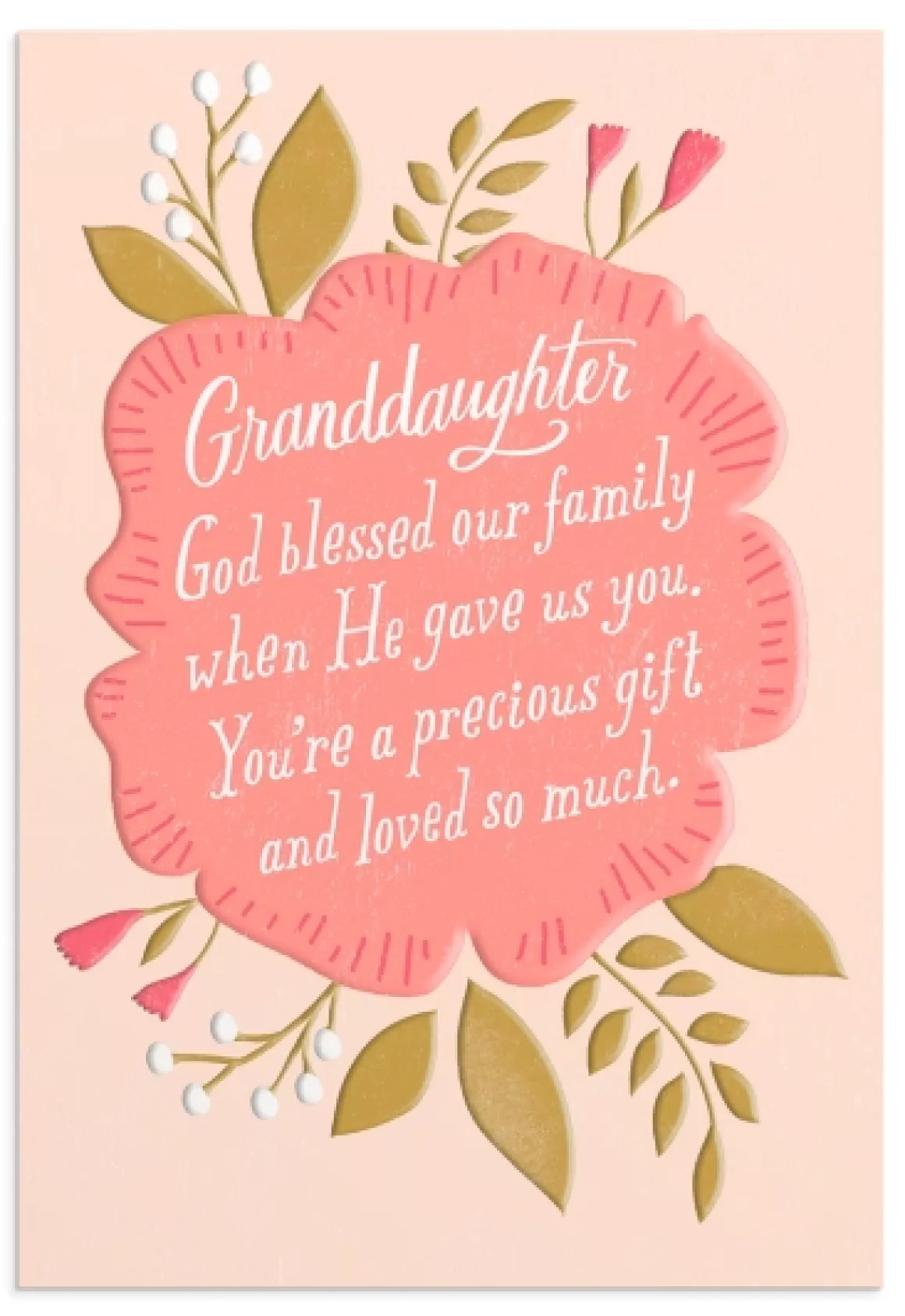 DaySpring Greeting Cards>Communion - Granddaughter - A Precious Gift - 1 Premium Card