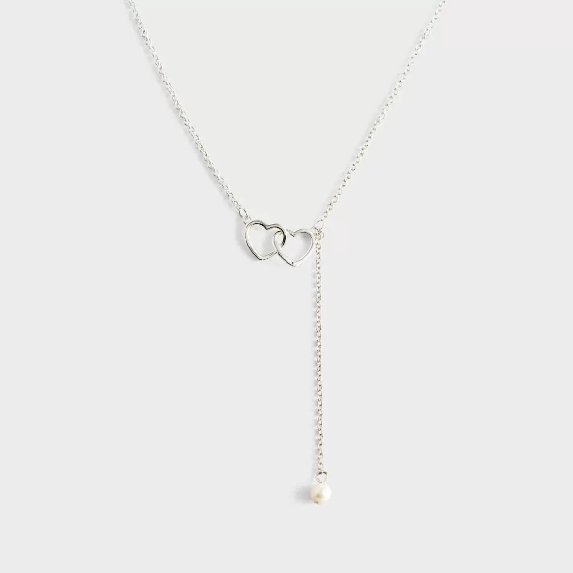 DaySpring Jewelry>Dainty Double Heart - Silver Necklace