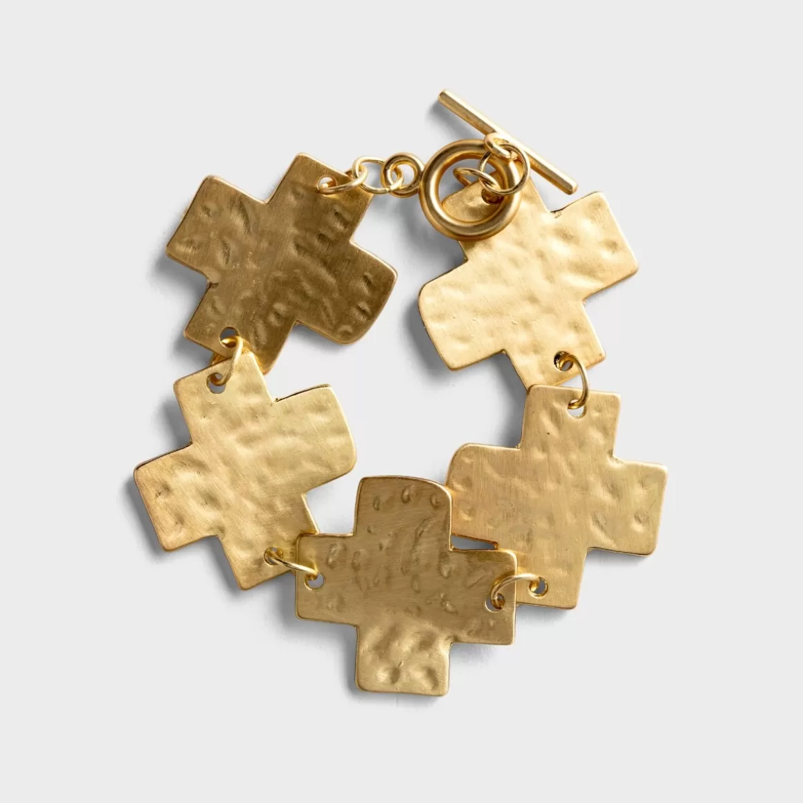 DaySpring Jewelry>Ellison - Gold Cross Toggle Bracelet