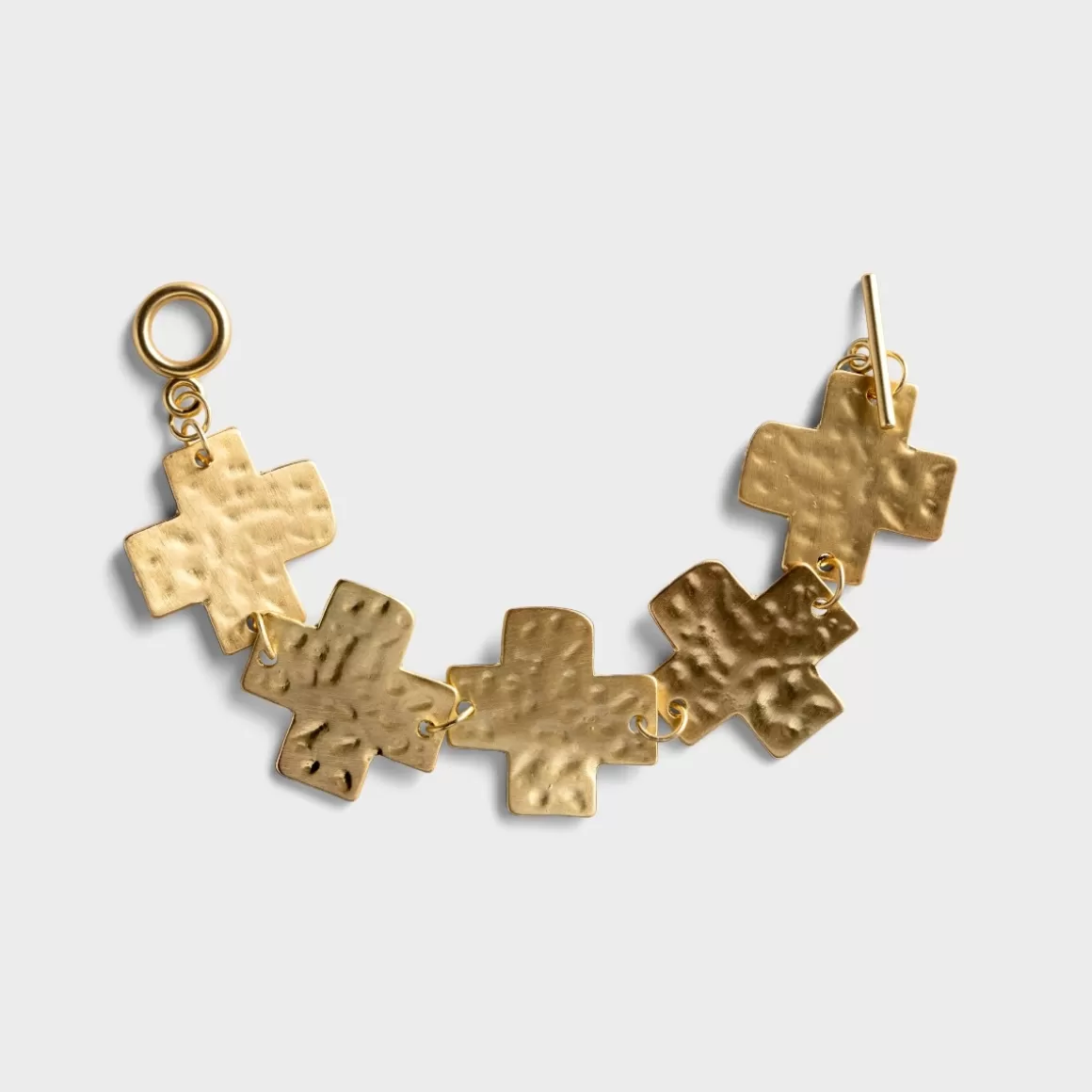 DaySpring Jewelry>Ellison - Gold Cross Toggle Bracelet