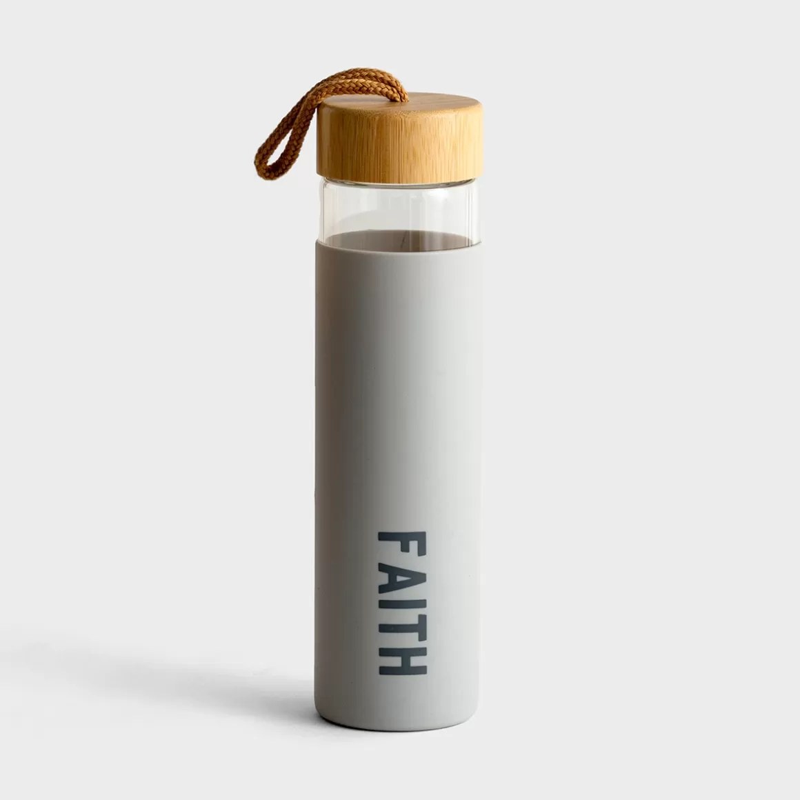 DaySpring Mugs & Drinkware | Mugs & Drinkware>Faith - Glass Water Bottle with Bamboo Lid