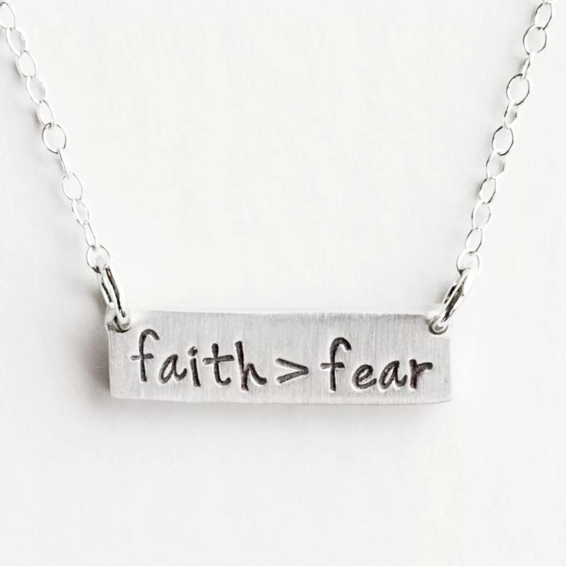 DaySpring Jewelry>Faith > Fear - Pewter Bar Necklace