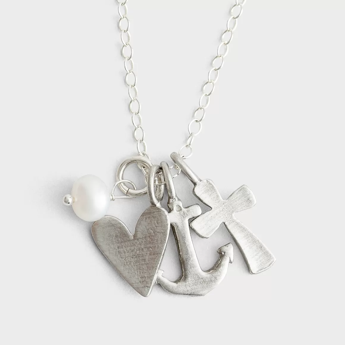 DaySpring Jewelry>Faith, Hope, Love - Pewter Necklace