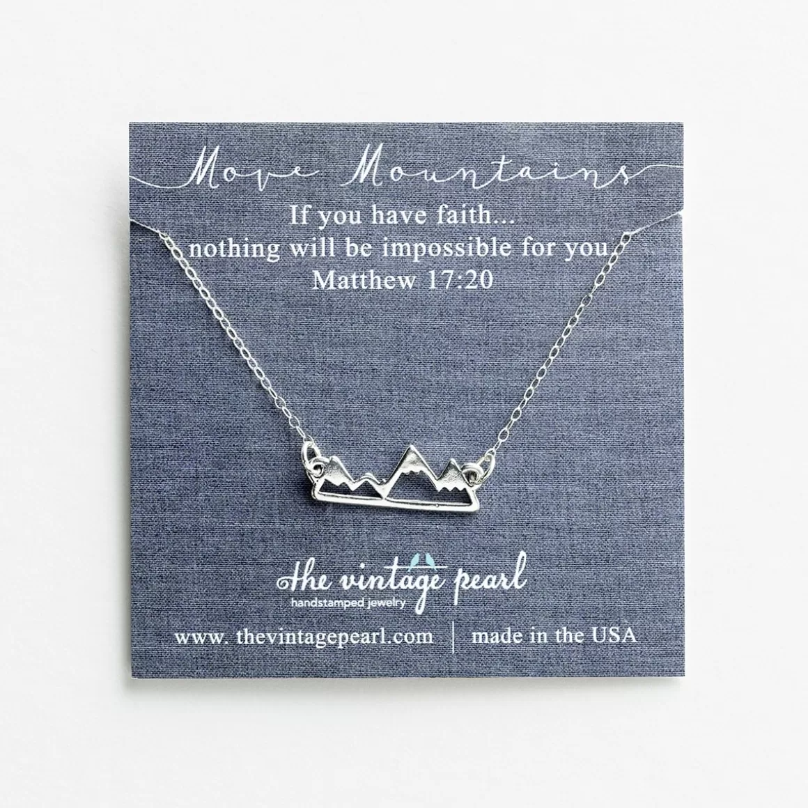 DaySpring Jewelry>Faith Moves Mountains - Sterling Silver Pendant Necklace