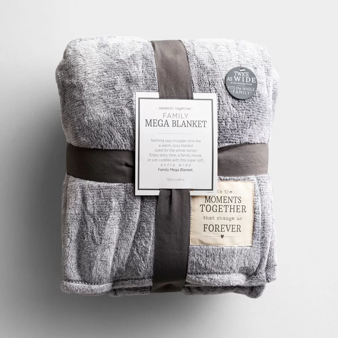 DaySpring Blankets>Family Moments Together - Large Fleece Gray Blanket