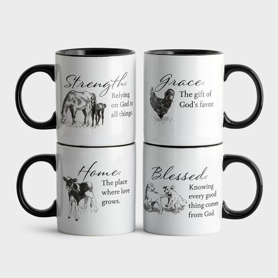 DaySpring Mugs & Drinkware | Gift Sets>Farm Fresh Faith - Ceramic Mugs - Set of 4