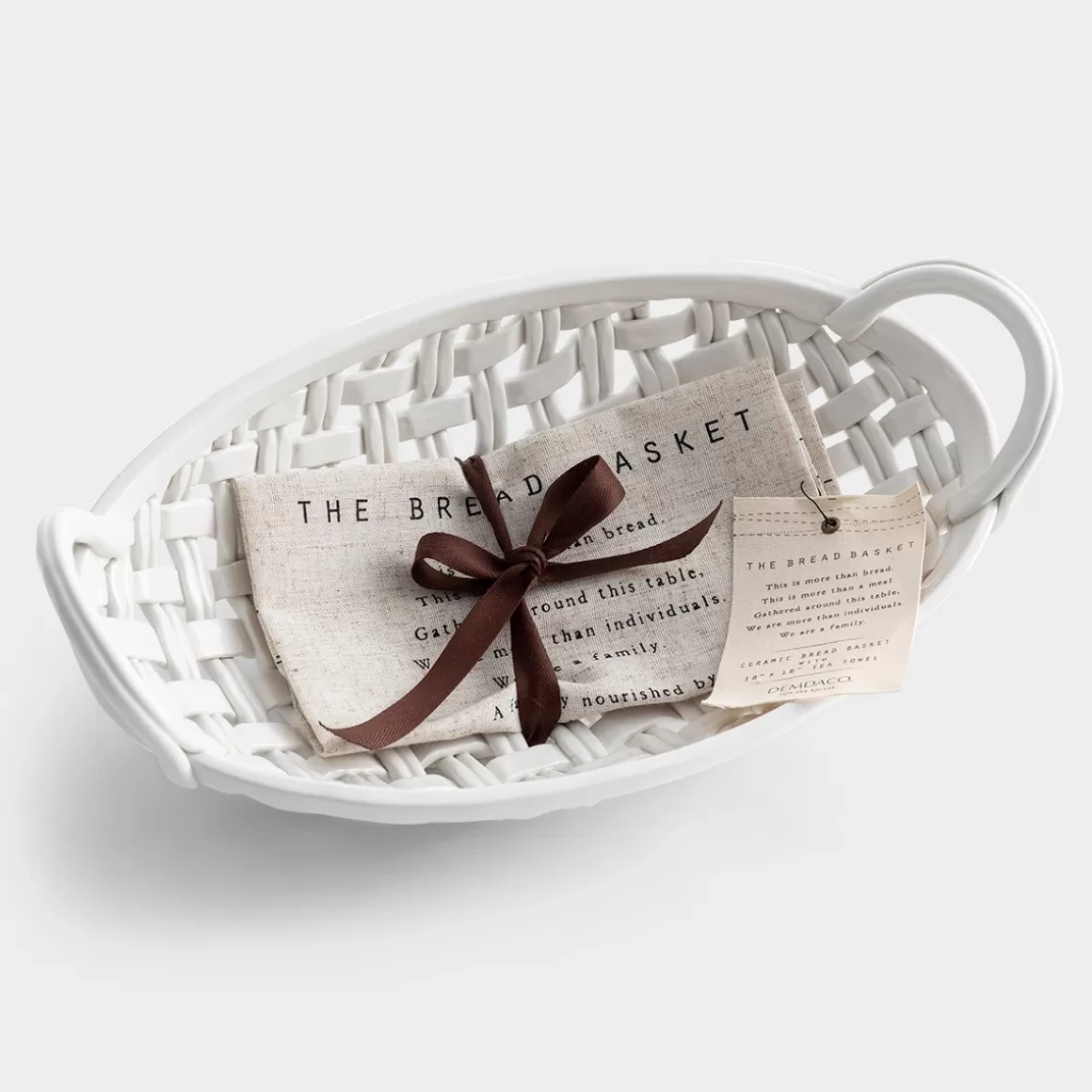 DaySpring Tableware | Gift Sets>Gatherings Bread Basket with Towel - Gift Set