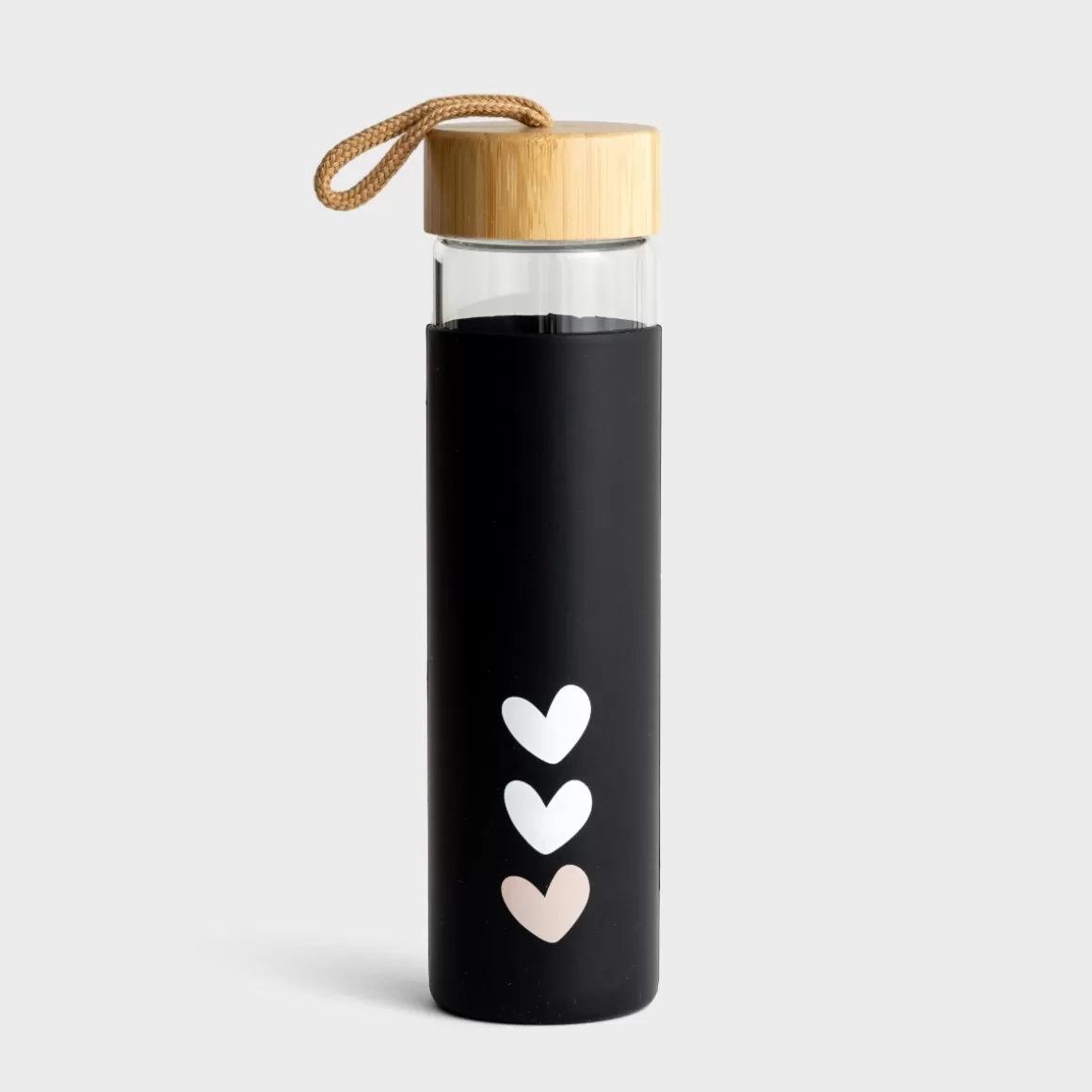 DaySpring Mugs & Drinkware | Mugs & Drinkware>Hearts - Glass Water Bottle with Bamboo Lid