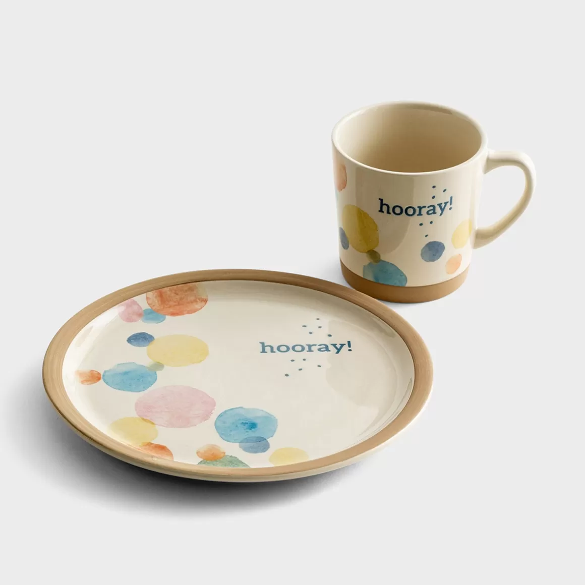 DaySpring Gift Sets>Hooray - Stoneware Mug & Plate - Gift Set