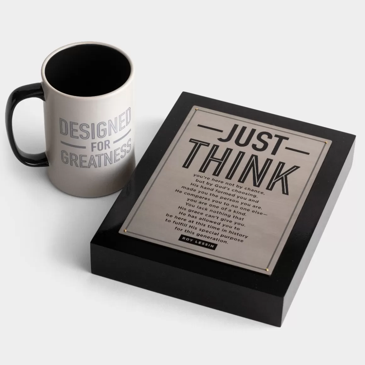 DaySpring Gifts for Him | Gift Sets>Just Think - Plaque & Mug Gift Set