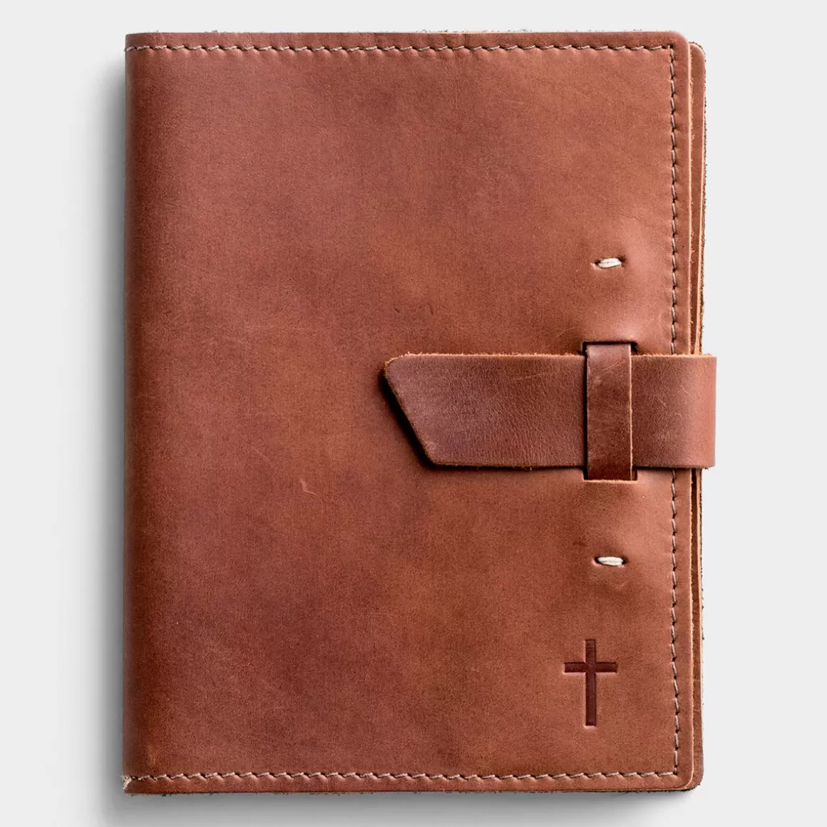 DaySpring Journals & Notebooks | Difficult Times>Leather Journal with Cross, Buckle Closure - Limited Edition