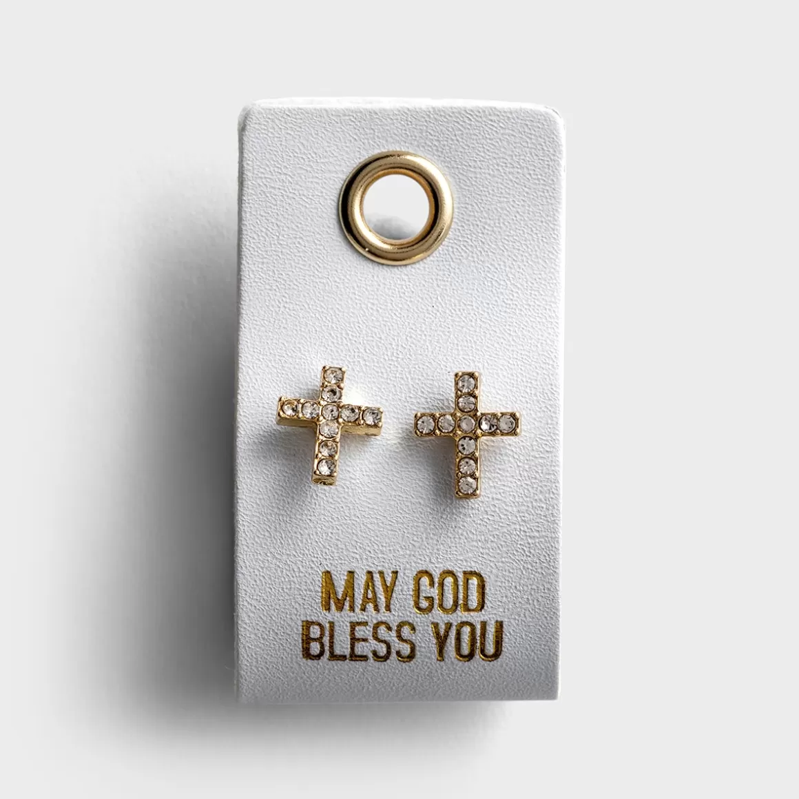 DaySpring Gifts for Friends | Gifts for Her>May God Bless You - Rhinestone Cross Stud Earrings