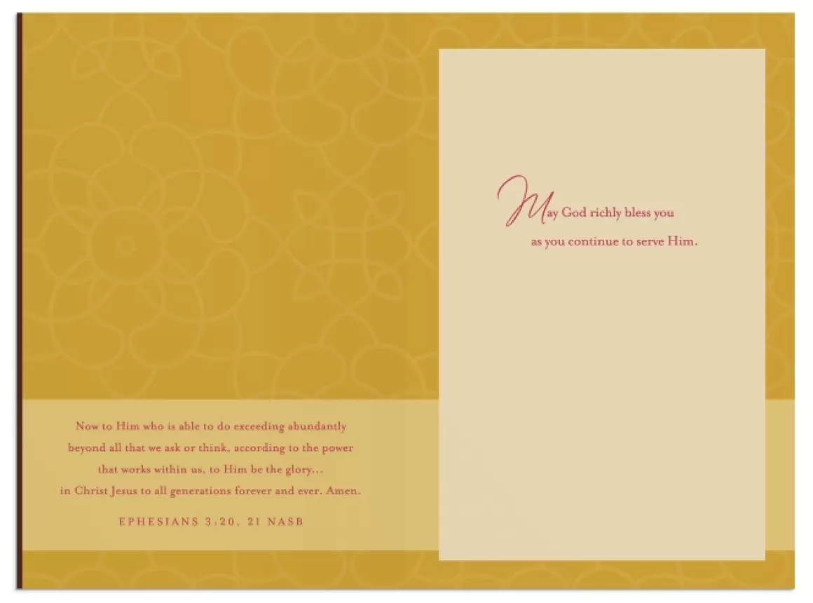 DaySpring Greeting Cards>Ministry Appreciation - With Heartfelt Appreciation - 1 Premium Card