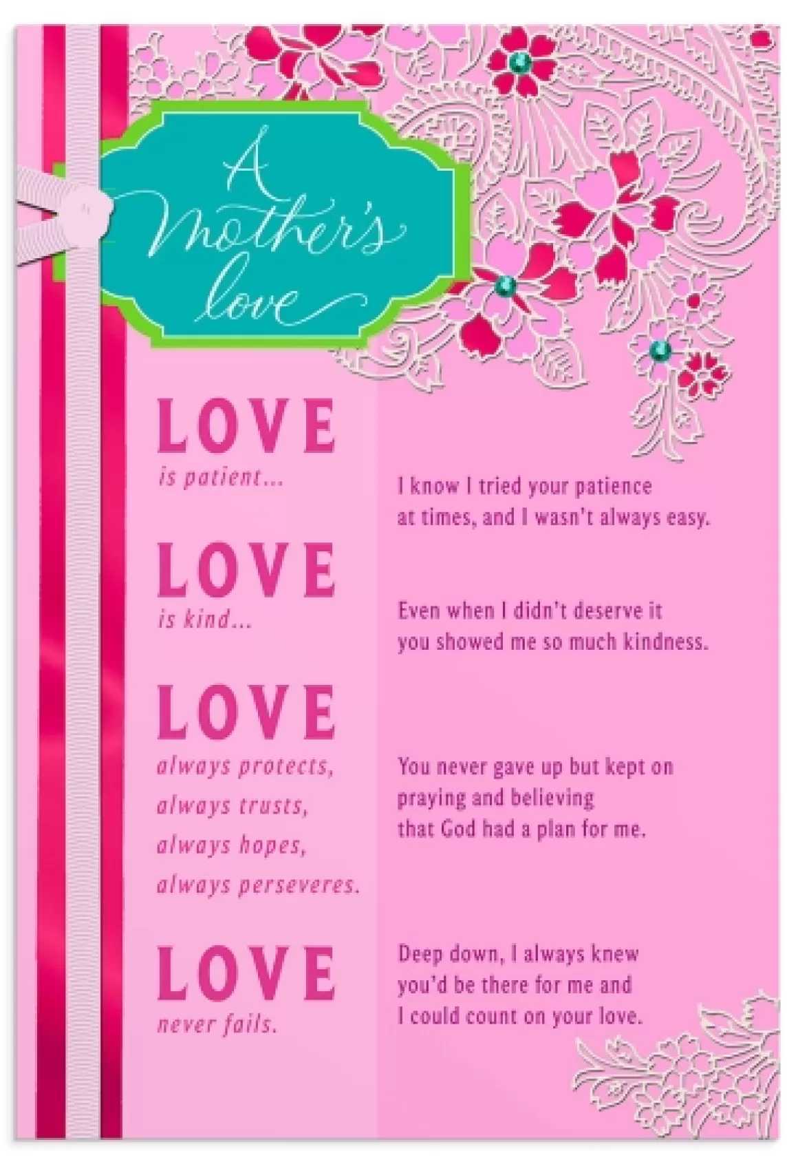 DaySpring Mother's Day>Mother's Day - A Mother's Love - 1 Greeting Card