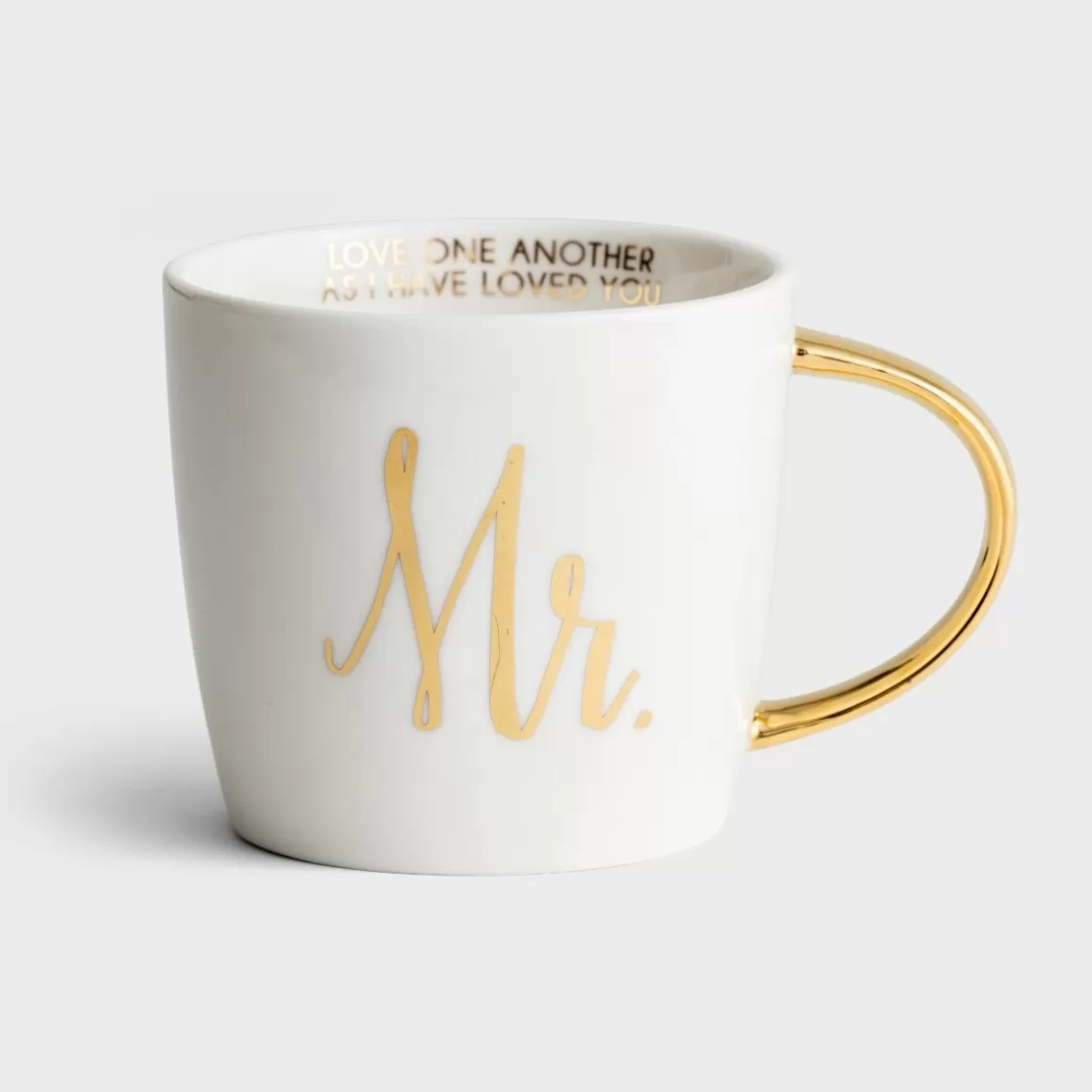 DaySpring Mugs & Drinkware | Wedding & Anniversary>Mr. and Mrs. - Ceramic Mug Set with Gold Handles