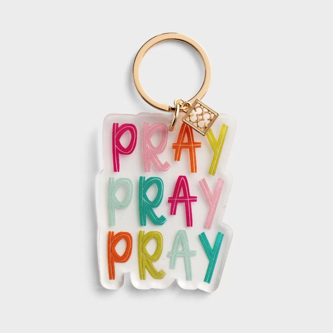 DaySpring Gifts for Her | Totes, Bags, & More>Pray Pray Pray - Acrylic Keychain