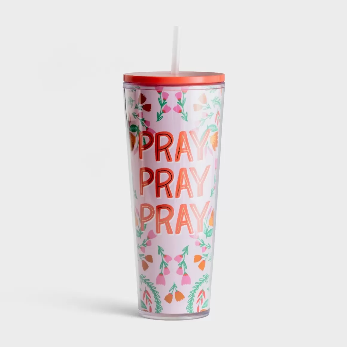 DaySpring Mugs & Drinkware | Gifts for Coworkers>Pray Pray Pray - Straw Tumbler