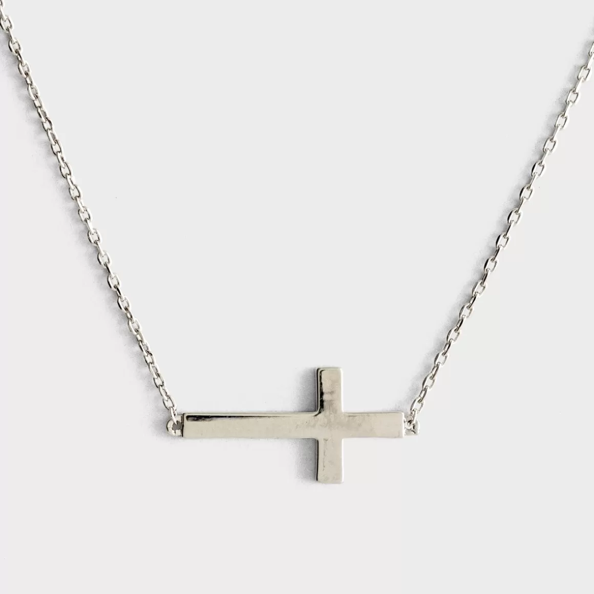 DaySpring Jewelry>Sideways Cross - Silver Necklace