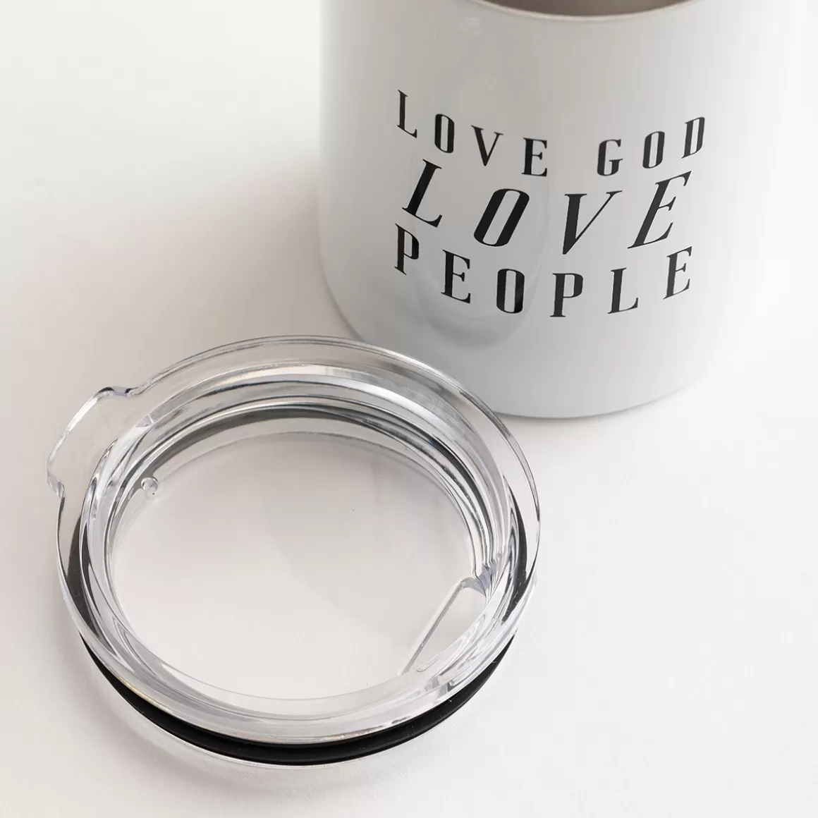 DaySpring Mugs & Drinkware | Mugs & Drinkware>Stainless Steel Coffee Tumbler 12oz - Love God Love People