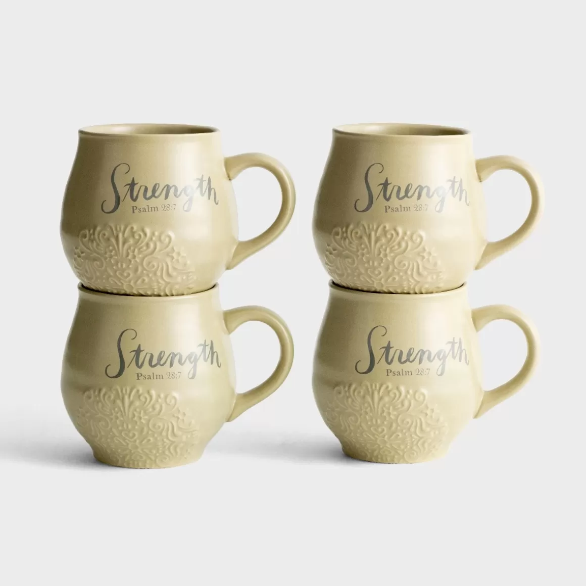 DaySpring Farmhouse Faith | Mugs & Drinkware>Strength - Stoneware Mugs, Set of 4