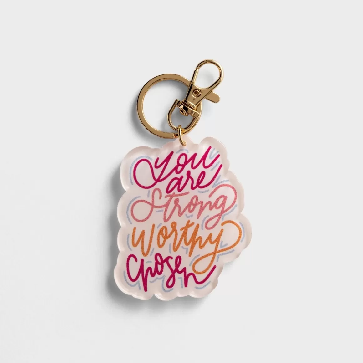 DaySpring Totes, Bags, & More>Strong Worthy Chosen - Acrylic Keychain