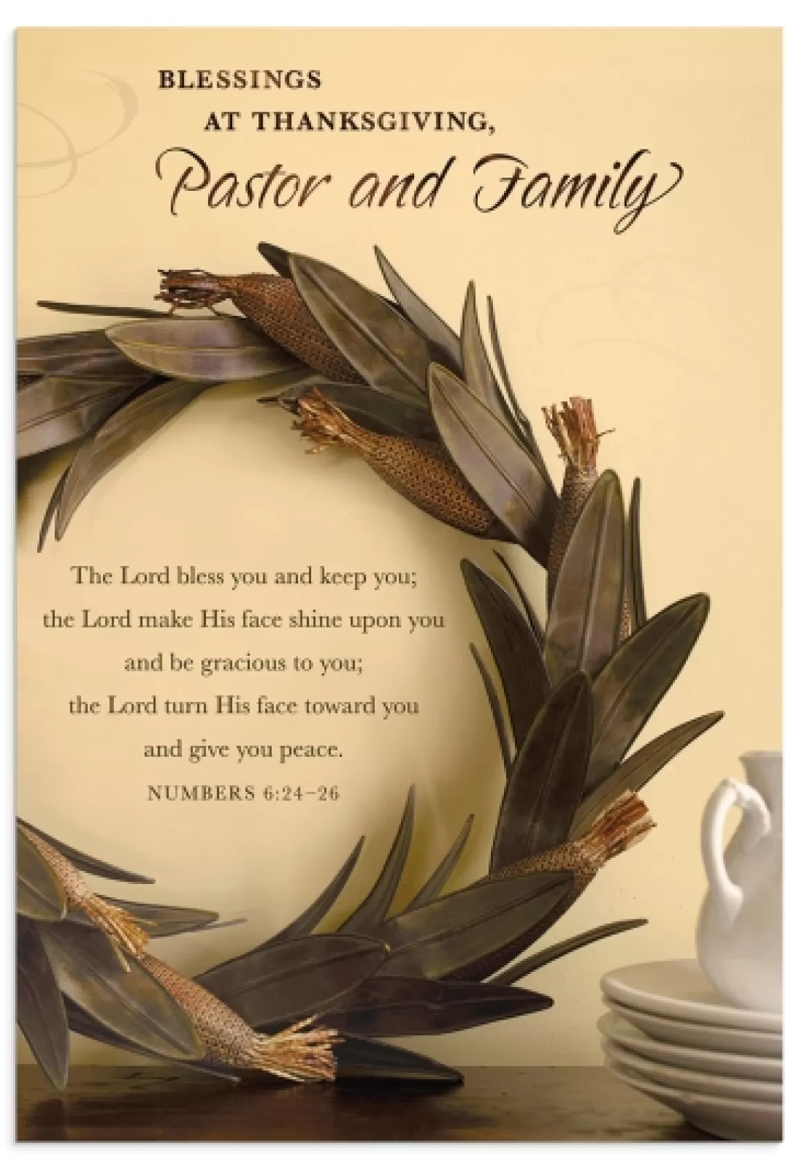 DaySpring Greeting Cards>Thanksgiving - Pastor and Family - Blessings - 1 Premium Card