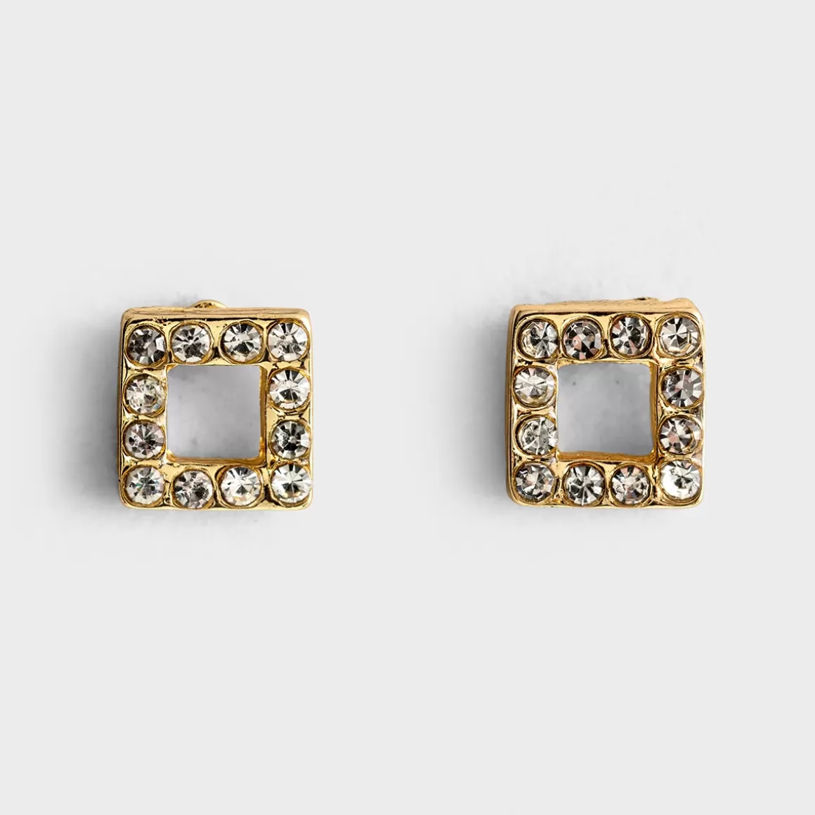 DaySpring Gifts for Friends | Thinking of You>Wonderfully Made - Rhinestone Square Stud Earrings