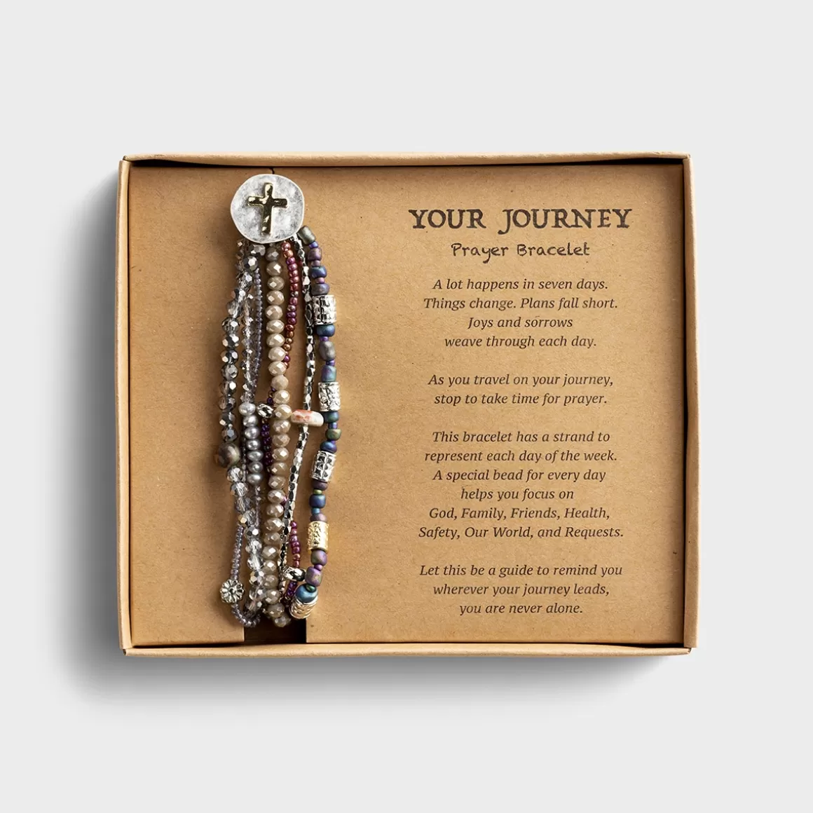 DaySpring Gifts for Friends | Difficult Times>Your Journey Prayer Bracelet - Gray