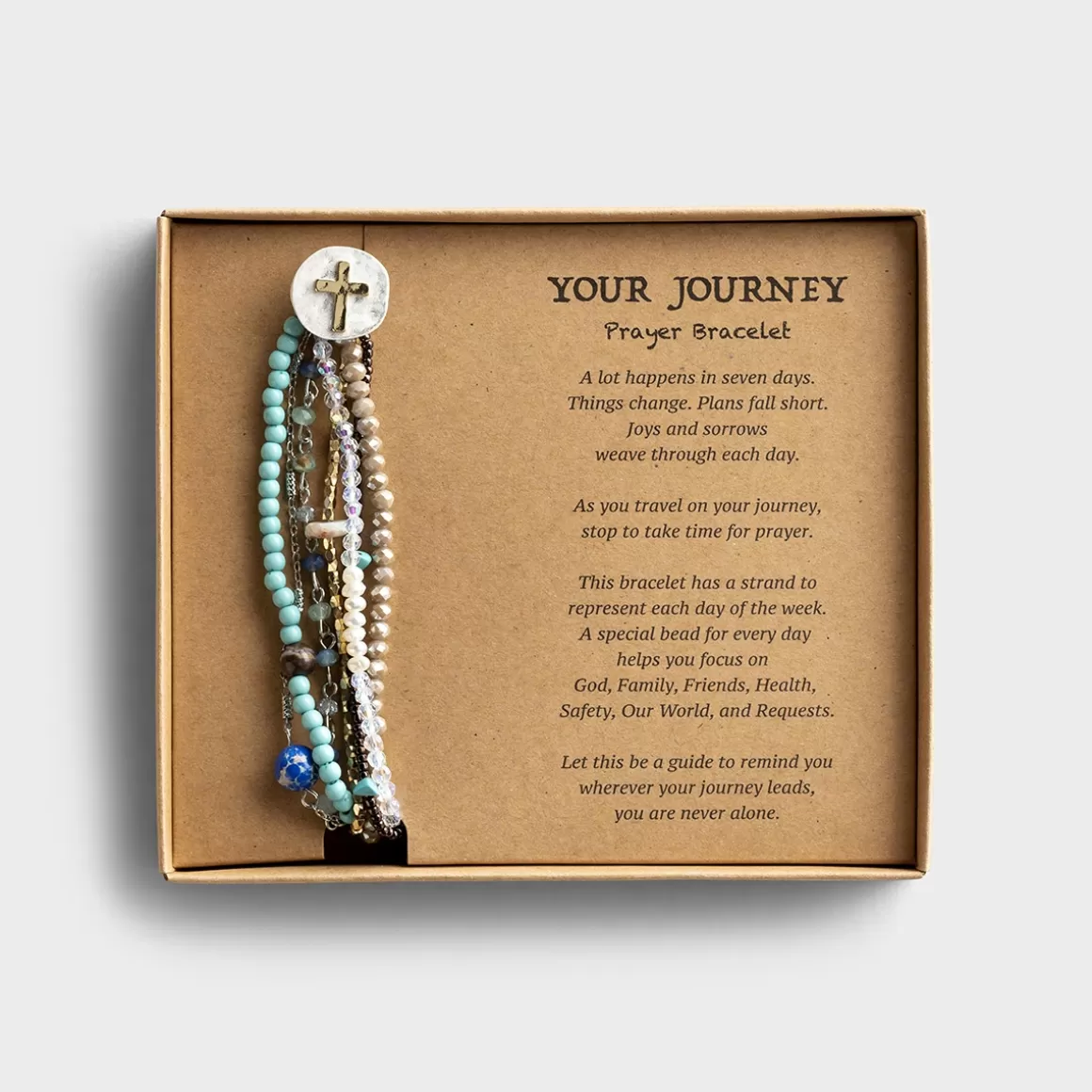 DaySpring Gifts for Her | Difficult Times>Your Journey Prayer Bracelet - Turquoise